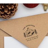 Winter Pine Tree Mountain Rücksendeadresse Se Permastempel