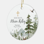 Winter Pine Tree Personalisiert Girl Baptisse Keramik Ornament (Links)