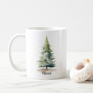 Winter Pine Tree Personalisierte Weihnachtskaffee  Kaffeetasse