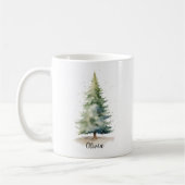 Winter Pine Tree Personalisierte Weihnachtskaffee Kaffeetasse (Links)