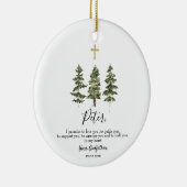 Winter Pine Tree Personalisiertes Versprechen an G Keramik Ornament (Rechts)
