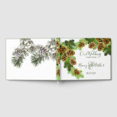 Winter Pine Tree & Pine Cones Hochzeit Gästebuch (Voll)