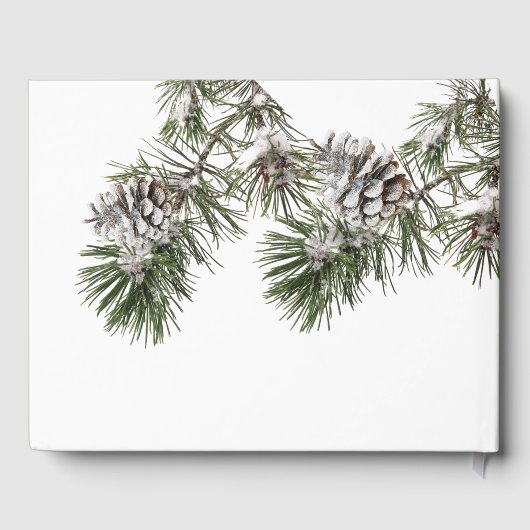 Winter Pine Tree & Pine Cones Hochzeit Gästebuch (Rückseite)