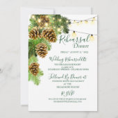 Winter Pine Tree & Pine Cones Probe Abendessen Einladung (Rückseite)