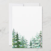 Winter Pine Tree Schnee in Liebe Brautparty Einladung (Rückseite)