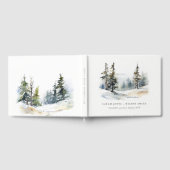 Winter Pine Tree Snow Landschaft Wasserfarbene Hoc Gästebuch (Voll)