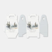 Winter Pine Tree Snow Landschaft Wasserfarbene Hoc Geschenkschachtel (Ungefaltet)