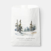 Winter Pine Tree Snow Landschaft Wasserfarbene Hoc Geschenktütchen (Vorderseite)