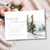 Winter Pine Tree Snow Landschaft Wasserfarbene Hoc RSVP Karte