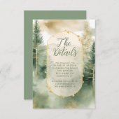 Winter Pine Tree Wald Rustikale Hochzeit Details Begleitkarte (Vorne/Hinten)