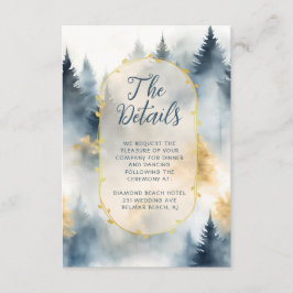 Winter Pine Tree Wald Rustikale Hochzeit Details Begleitkarte