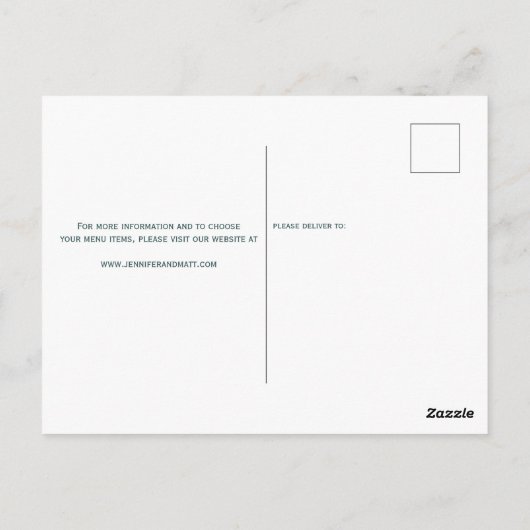 Winter Pine Tree Wedding RSVP Postkarte (Rückseite)