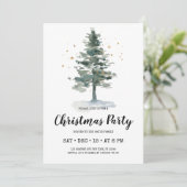 Winter Pine Tree Weihnachten Party Einladung (Stehend Vorderseite)