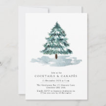 Winter Pine Tree Weihnachtscocktail Einladung