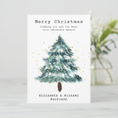 Winter Pine Tree Weihnachtsgrüße Feiertagskarte (Stehend Vorderseite)
