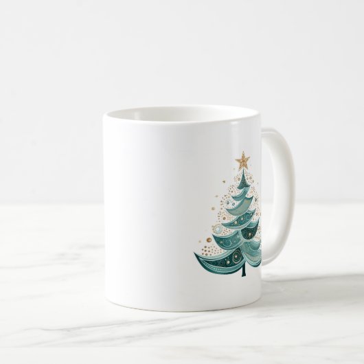 Winter Pine Tree Weihnachtskaffee Tasse (VorderseiteRechts)