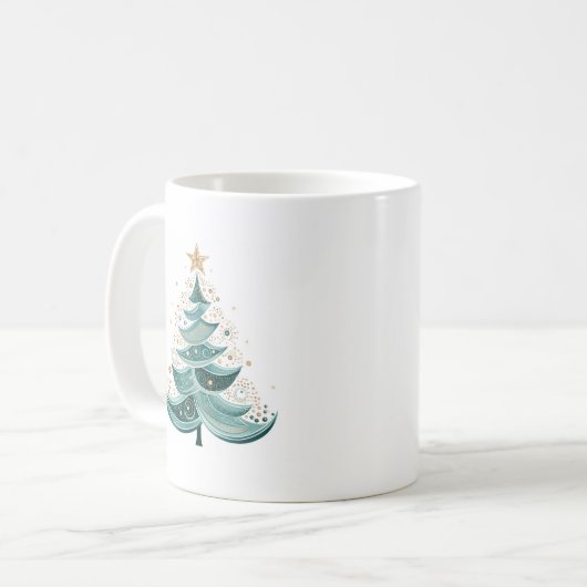 Winter Pine Tree Weihnachtskaffee Tasse (Vorderseite Links)
