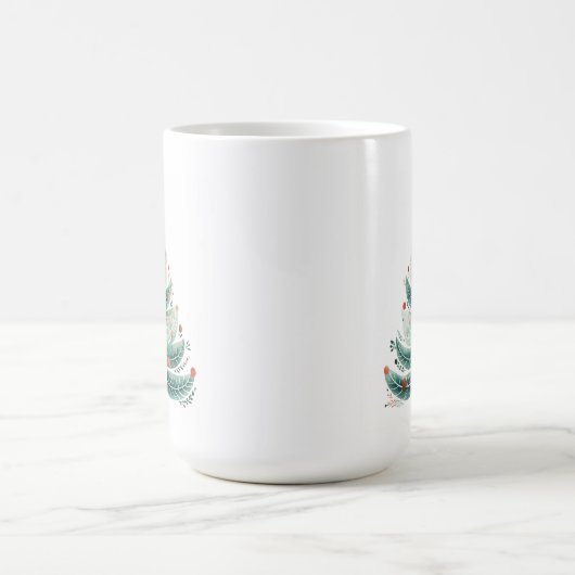 Winter Pine Tree Weihnachtskaffee Tasse (Mittel)