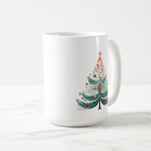 Winter Pine Tree Weihnachtskaffee Tasse (VorderseiteRechts)