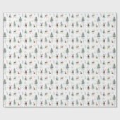 Winter Pine Tree Weihnachtswrapping Paper, Deer Geschenkpapier (Flach)