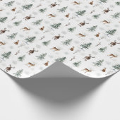 Winter Pine Tree Weihnachtswrapping Paper, Deer Geschenkpapier (Ecke)