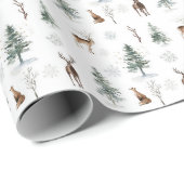 Winter Pine Tree Weihnachtswrapping Paper, Deer Geschenkpapier (Rolleneckpunkt)