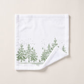 Winter Pine Trees and Deer CHANGE FARBE Badhandtuch Set (Waschlappen)