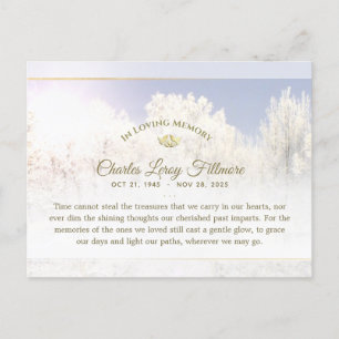 Winter Pine Trees Beileid Danke PostCard Postkarte