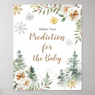 Winter Pine Trees Blumenprognosen für das Baby Poster