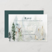 Winter Pine Trees Deer Antlers Snow UAWG RSVP Karte (Vorne/Hinten)