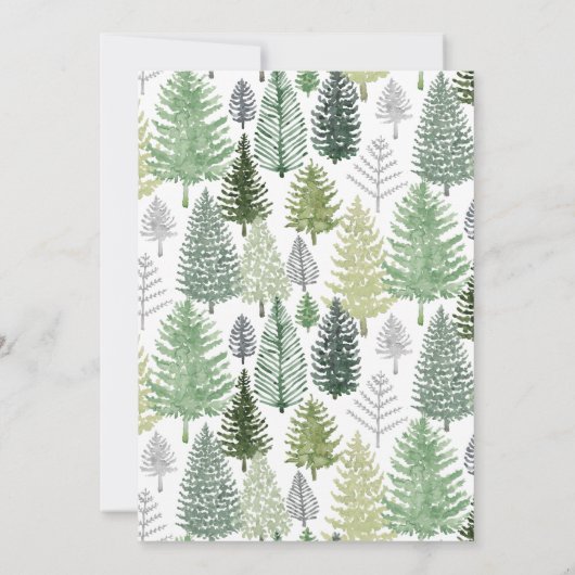 Winter Pine Trees Feiertag Einladung (Rückseite)