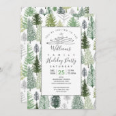Winter Pine Trees Feiertag Einladung (Vorne/Hinten)