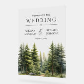 Winter Pine Trees Forest Wedding Welcome Acrylschild (Winkel)