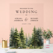 Winter Pine Trees Forest Wedding Welcome Acrylschild (Hochzeit)