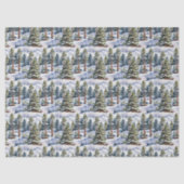 Winter Pine Trees in Watercolor Seidenpapier (Vorderseite)