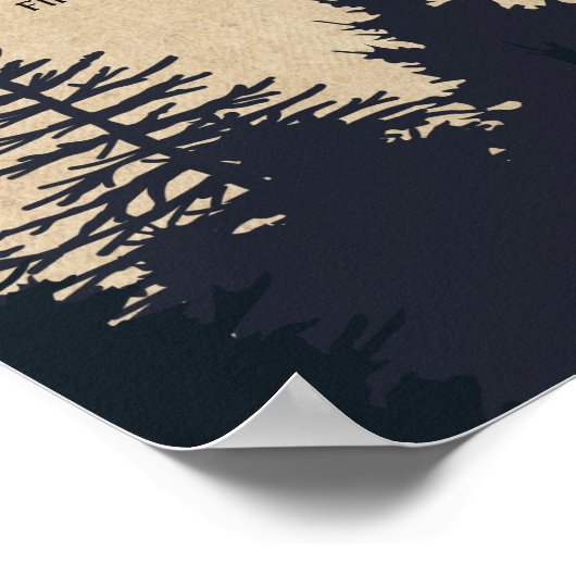 Winter Pine Trees Kraft Hochzeitstabelle Poster (Ecke)