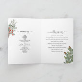 Winter Pine Trees Lantern Hochzeitsorden Programm (Innenseite)
