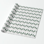 Winter Pine Trees Minimalist Retro Forest Pattern Geschenkpapier (Ungerollt)
