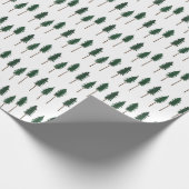 Winter Pine Trees Minimalist Retro Forest Pattern Geschenkpapier (Ecke)