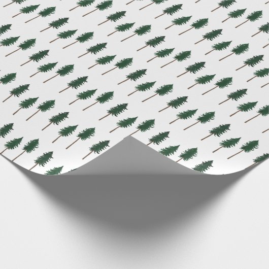 Winter Pine Trees Minimalist Retro Forest Pattern Geschenkpapier (Ecke)