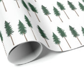 Winter Pine Trees Minimalist Retro Forest Pattern Geschenkpapier (Rolleneckpunkt)