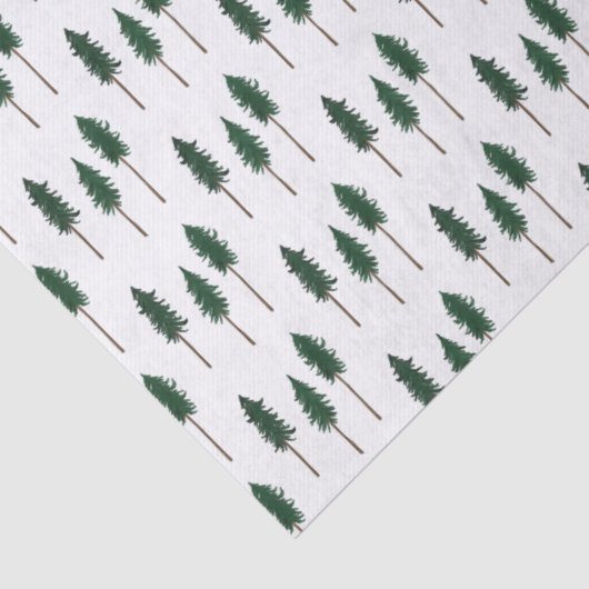Winter Pine Trees Minimalist Retro Forest Pattern Seidenpapier (Detail)