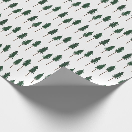 Winter Pine Trees Minimalistisch Retro Forest Must Geschenkpapier (Ecke)