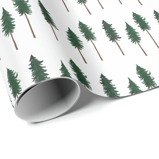 Winter Pine Trees Minimalistisch Retro Forest Must Geschenkpapier (Rolleneckpunkt)
