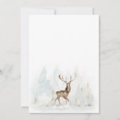 Winter Pine Trees mit Stag Wedding Einladung (Rückseite)