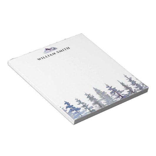 Winter Pine Trees Personalisiert Notizblock (angewinkelt)