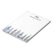 Winter Pine Trees Personalisiert Notizblock (Rotiert)
