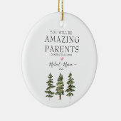 Winter Pine Trees Phantastisch neue erwartende Elt Keramik Ornament (Rechts)