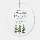 Winter Pine Trees Phantastisch neue erwartende Elt Keramik Ornament (Links)