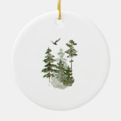 Winter Pine Trees Phantastisch neue erwartende Elt Keramik Ornament (Hinten)